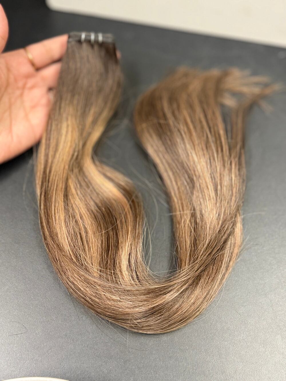 22in Genius Weft Remy Human Hair Extensions 100g Straight Brown Blonde NEW